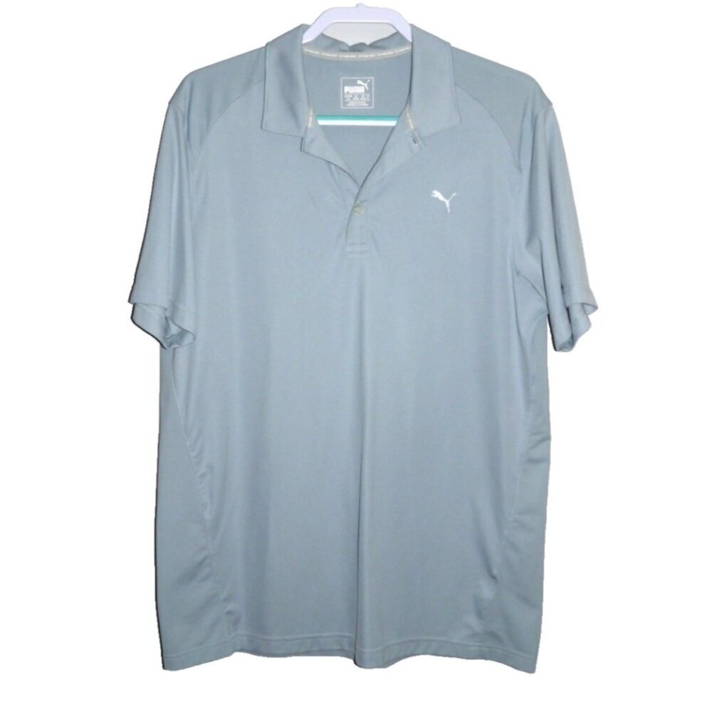 PUMA Golf gray lightweight polyester polo shirt Men's size L